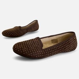 UGG Alloway Studded Suede Loafer Flats Shearling Lined Comfort Shoes Size 8